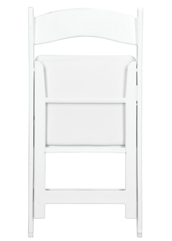 Chivari White WoodGrain™ Resin Steel Skeleton™ Folding Chair with White Seat CFRWB-ST-A