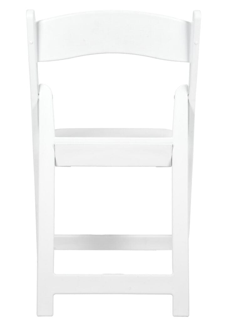 Chivari White WoodGrain™ Resin Steel Skeleton™ Folding Chair with White Seat CFRWB-ST-A
