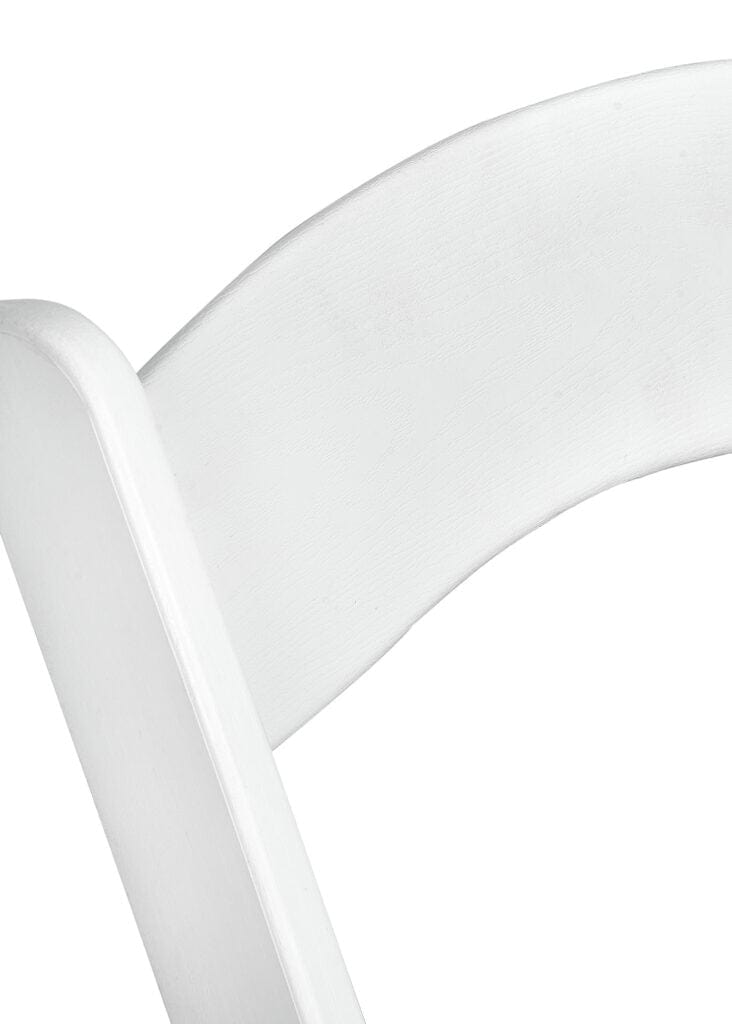 Chivari White WoodGrain™ Resin Steel Skeleton™ Folding Chair with White Seat CFRWB-ST-A