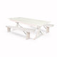 Chivari White Distressed X-Leg Farm Table Dining Set with 2 Benches TFARM-WHITEDIS-X-LEG-KIT-AX