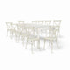 Chivari White Distressed Fluted Leg Farm Table Dining Set with 10 Chairs TFARM-WHITEDIS-T-LEG-KIT-CXR-AX