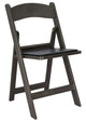 Chivari Silver Onyx with Vinyl Cushion Resin Steel Skeleton™ Folding Chair CFRSO-ST-A