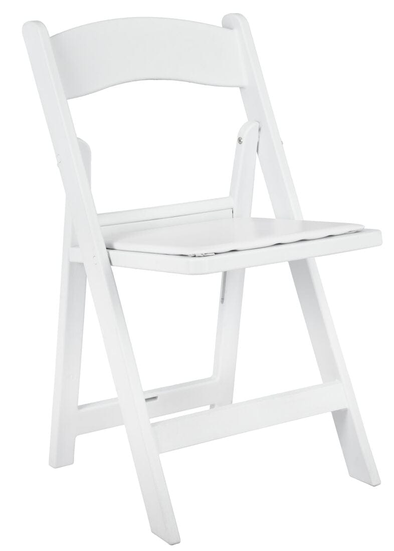 Chivari White WoodGrain™ Resin Steel Skeleton™ Folding Chair with White Seat CFRWB-ST-A