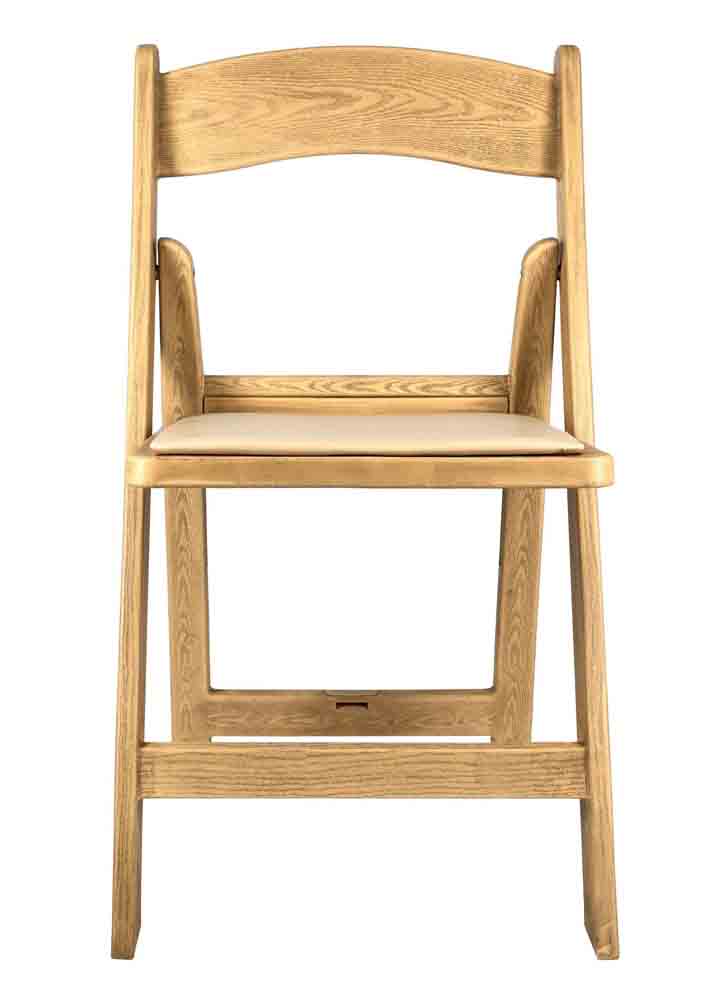 Chivari Natural WoodGrain™ Resin Steel Skeleton™ Folding Chair with Tan Seat CFRN-ST-A