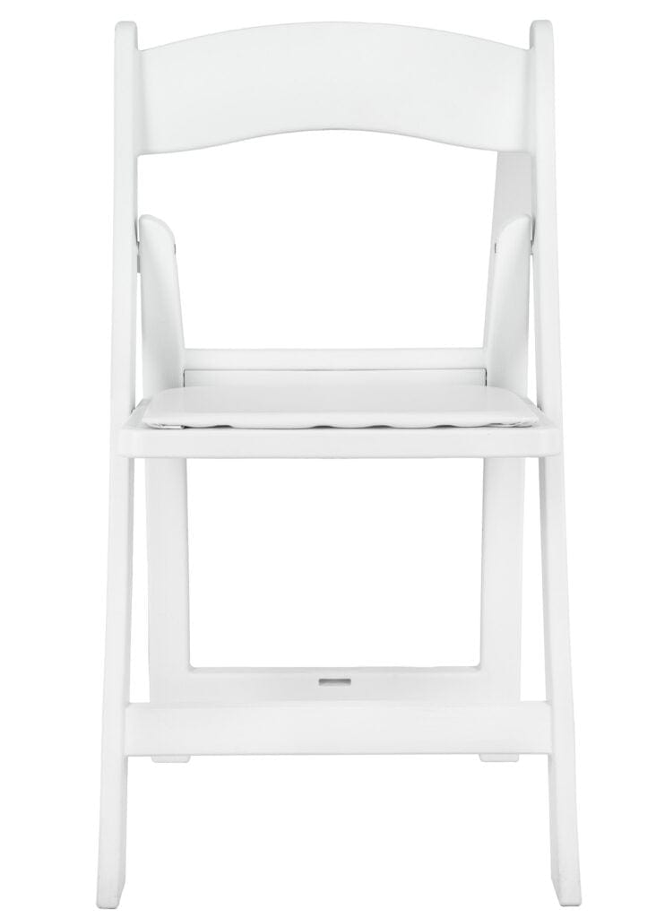 Chivari White WoodGrain™ Resin Steel Skeleton™ Folding Chair with White Seat CFRWB-ST-A