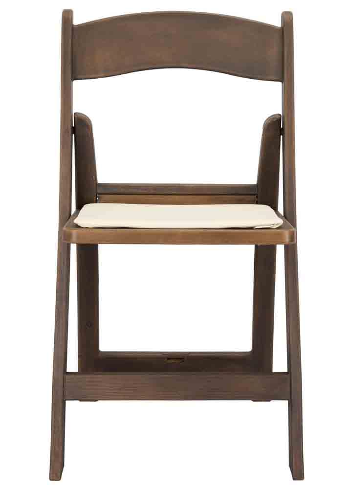 Chivari Fruitwood WoodGrain™ Resin Steel Skeleton™ Folding Chair with Ivory Seat CFRFI-ST-A