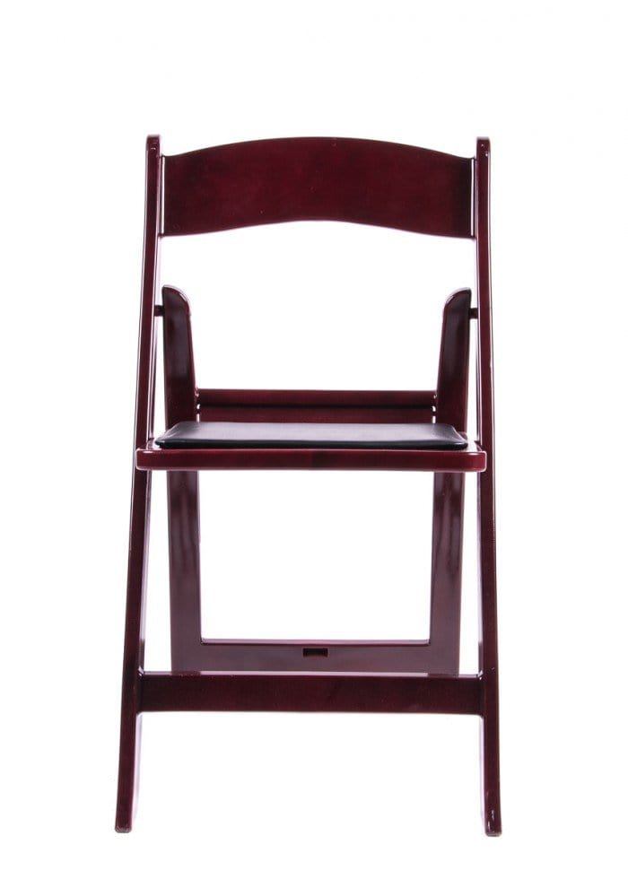 Chivari Mahogany WoodGrain™ Resin Steel Skeleton™ Folding Chair with Black Seat CFRM-ST-A
