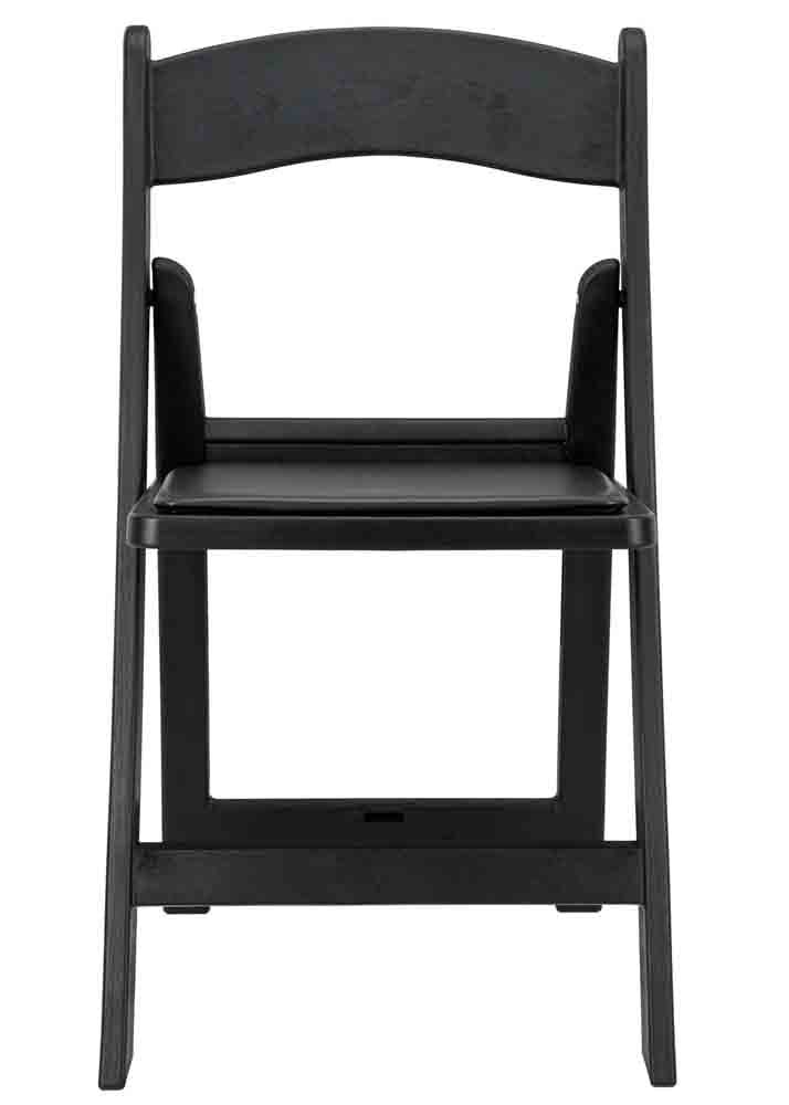 Chivari Black WoodGrain™ Resin Steel Skeleton™ Folding Chair with Black Seat CFRBB-ST-A