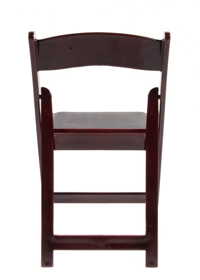 Chivari Mahogany WoodGrain™ Resin Steel Skeleton™ Folding Chair with Black Seat CFRM-ST-A