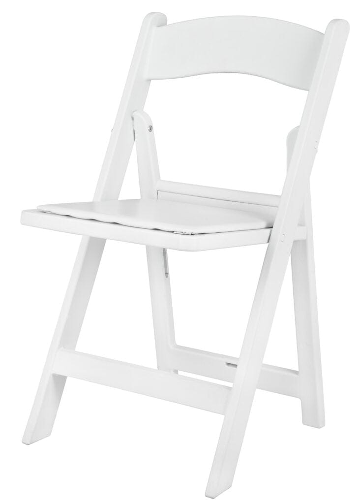 Chivari White WoodGrain™ Resin Steel Skeleton™ Folding Chair with White Seat CFRWB-ST-A