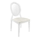 Chivari White Resin Louis Pop Chair Clear Back and White Vinyl Seat CLPRWWC-ZG-T