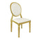 Chivari Gold Resin Louis Pop Chair White Vinyl Back and Seat CLPRSGWW-ZG-T