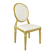 Chivari Gold Resin Louis Pop Chair White Vinyl Back and Seat CLPRSGWW-ZG-T