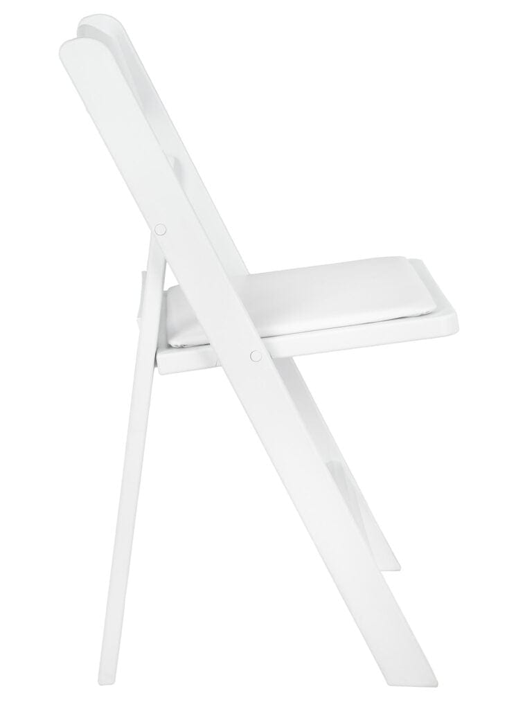 Chivari White WoodGrain™ Resin Steel Skeleton™ Folding Chair with White Seat CFRWB-ST-A