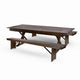Chivari Fruitwood X-Leg Farm Table Dining Set with 2 Benches TFARM-FRUITWOOD-X-LEG-KIT-AX