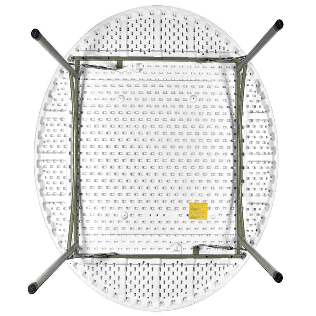 Chivari 60" (5 Foot)  Round Heavy Duty Plastic Folding Table TPLSRD60-LF-T
