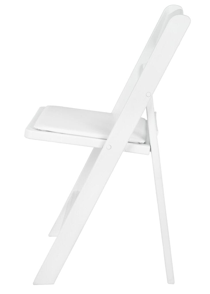 Chivari White WoodGrain™ Resin Steel Skeleton™ Folding Chair with White Seat CFRWB-ST-A