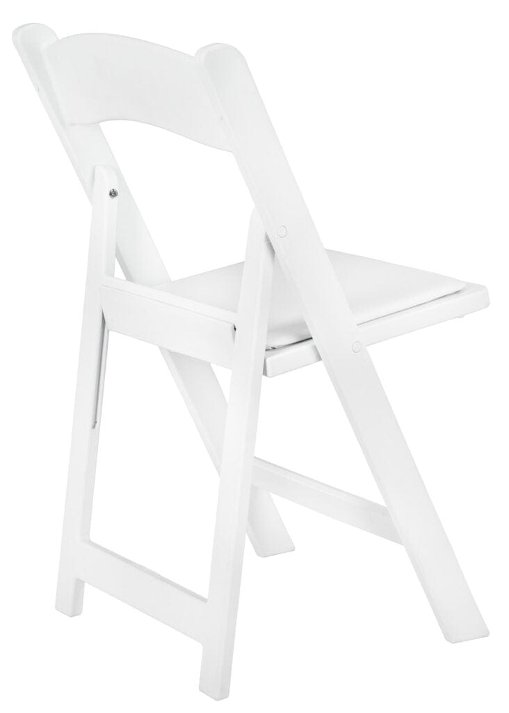 Chivari White WoodGrain™ Resin Steel Skeleton™ Folding Chair with White Seat CFRWB-ST-A
