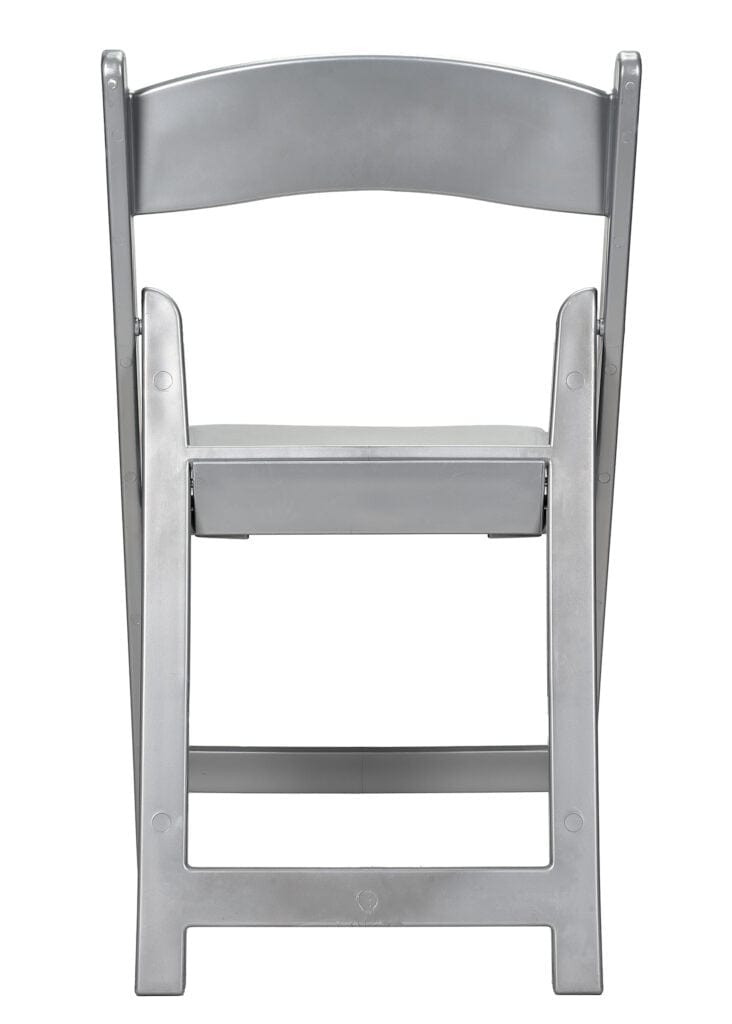 Chivari Silver with Silver Vinyl Cushion Resin Steel Skeleton™ Folding Chair CFRS-ST-A