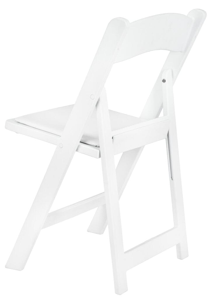 Chivari White WoodGrain™ Resin Steel Skeleton™ Folding Chair with White Seat CFRWB-ST-A