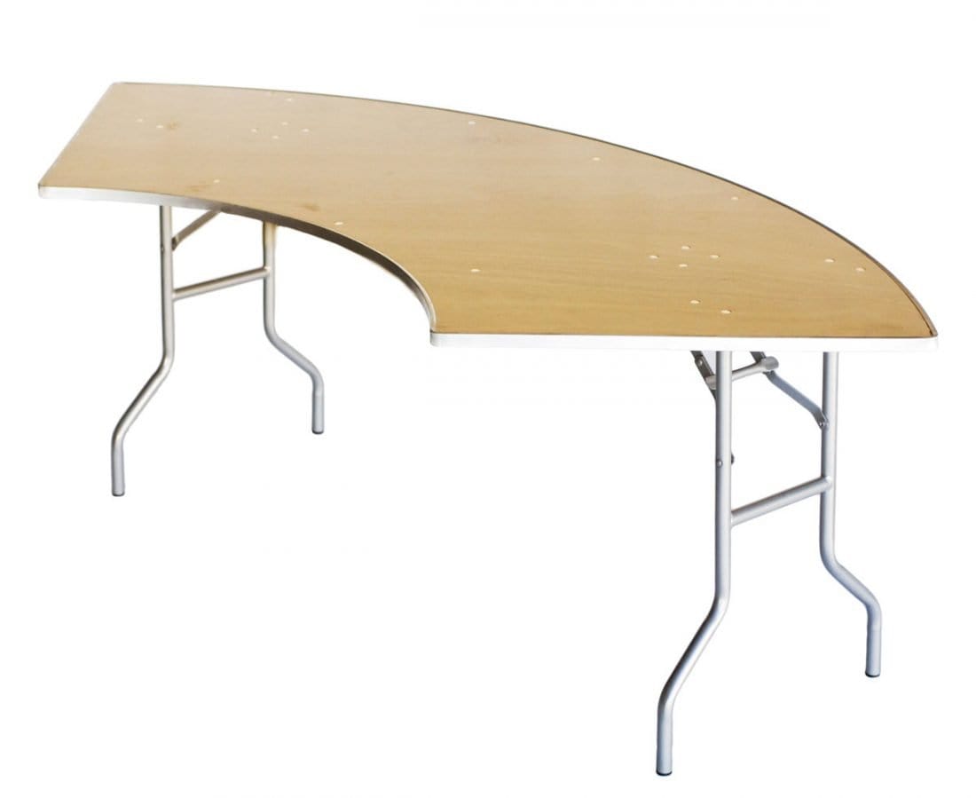 Chivari 84" x 30" (7 Foot) Serpentine Heavy Duty Plywood Folding Table TPLYSRP84M-AX-T