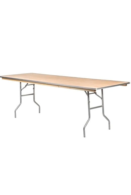 Chivari 96" x 30" (8 Foot) Rectangle Heavy Duty Plywood Folding Table TPLYRT9630M-AX-T