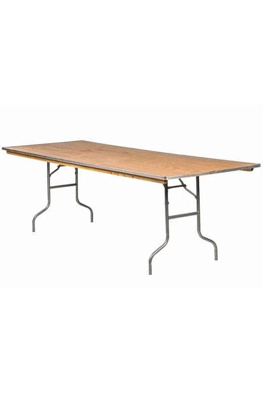 Chivari 96" x 40" (8 Foot) Rectangle Heavy Duty Plywood Folding Table TPLYRT9640M-AX-T