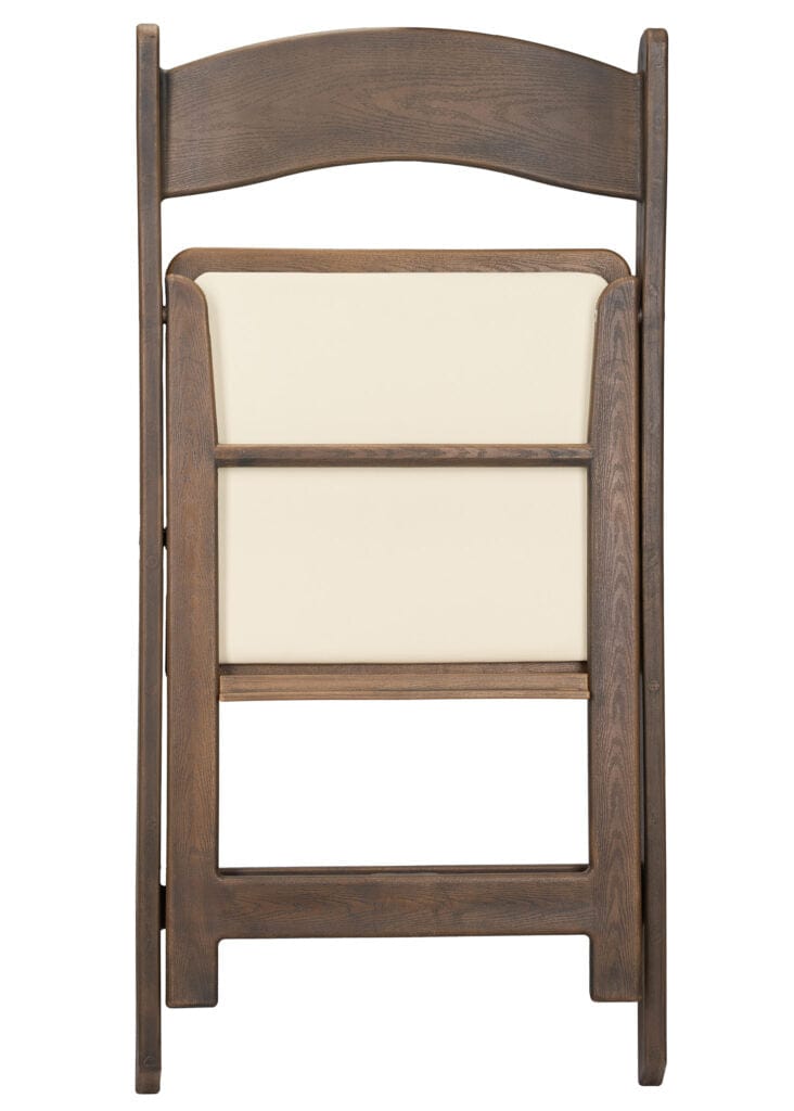 Chivari Fruitwood WoodGrain™ Resin Steel Skeleton™ Folding Chair with Ivory Seat CFRFI-ST-A