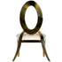Kids Gold Frame Stainless Steel O Chair with White Vinyl Cushion