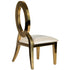 Kids Gold Frame Stainless Steel O Chair with White Vinyl Cushion