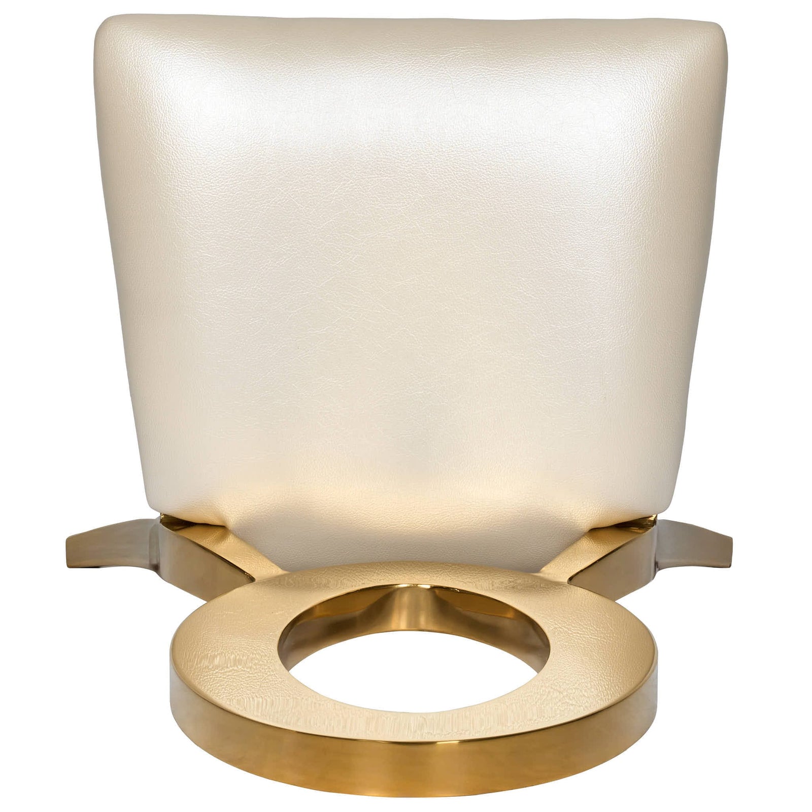 Kids Gold Frame Stainless Steel O Chair with White Vinyl Cushion