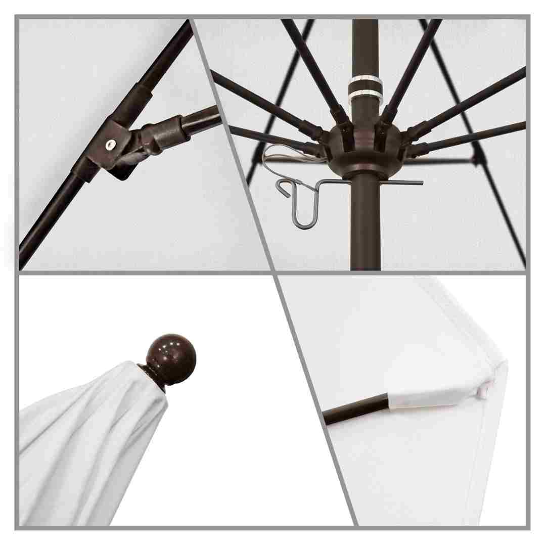 California Umbrellas Natural 9' Patio Umbrella Bronze Pole, Sunbrella Canopy CAL-ALTO908117-5404