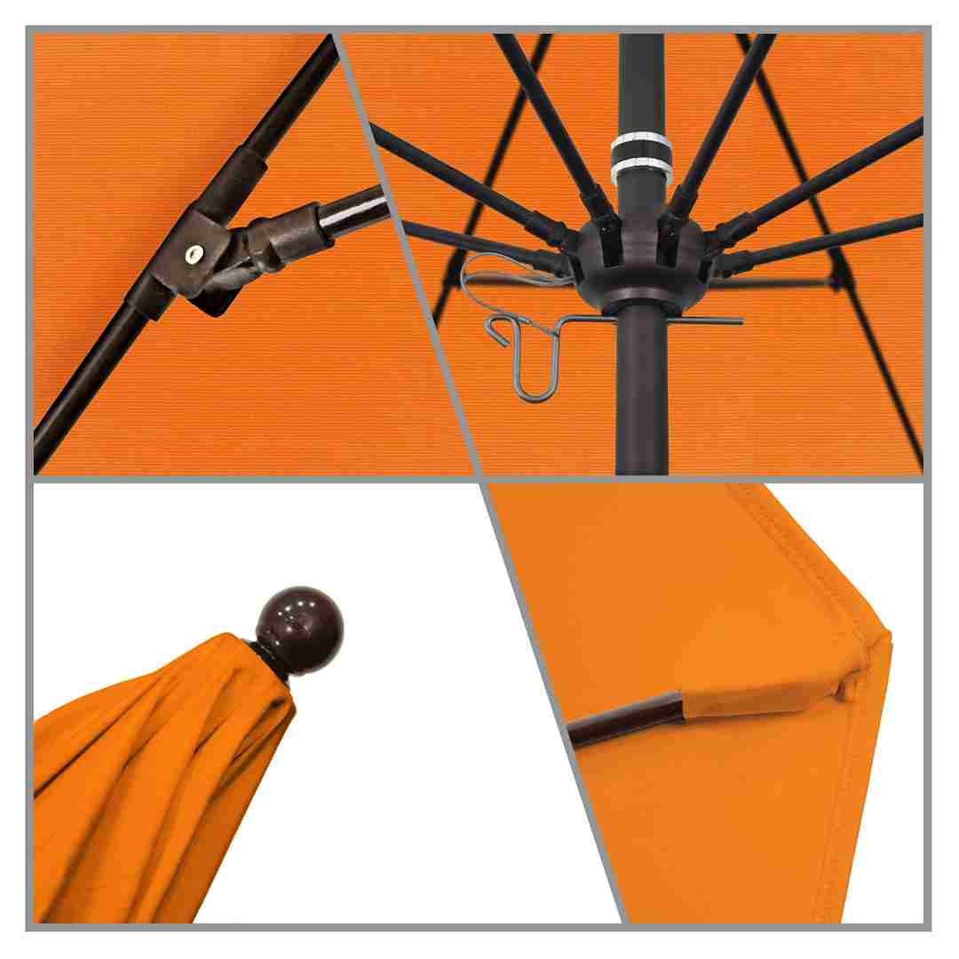 California Umbrellas Tuscan 9' Patio Umbrella Bronze Pole, Sunbrella Canopy CAL-ALTO908117-5417