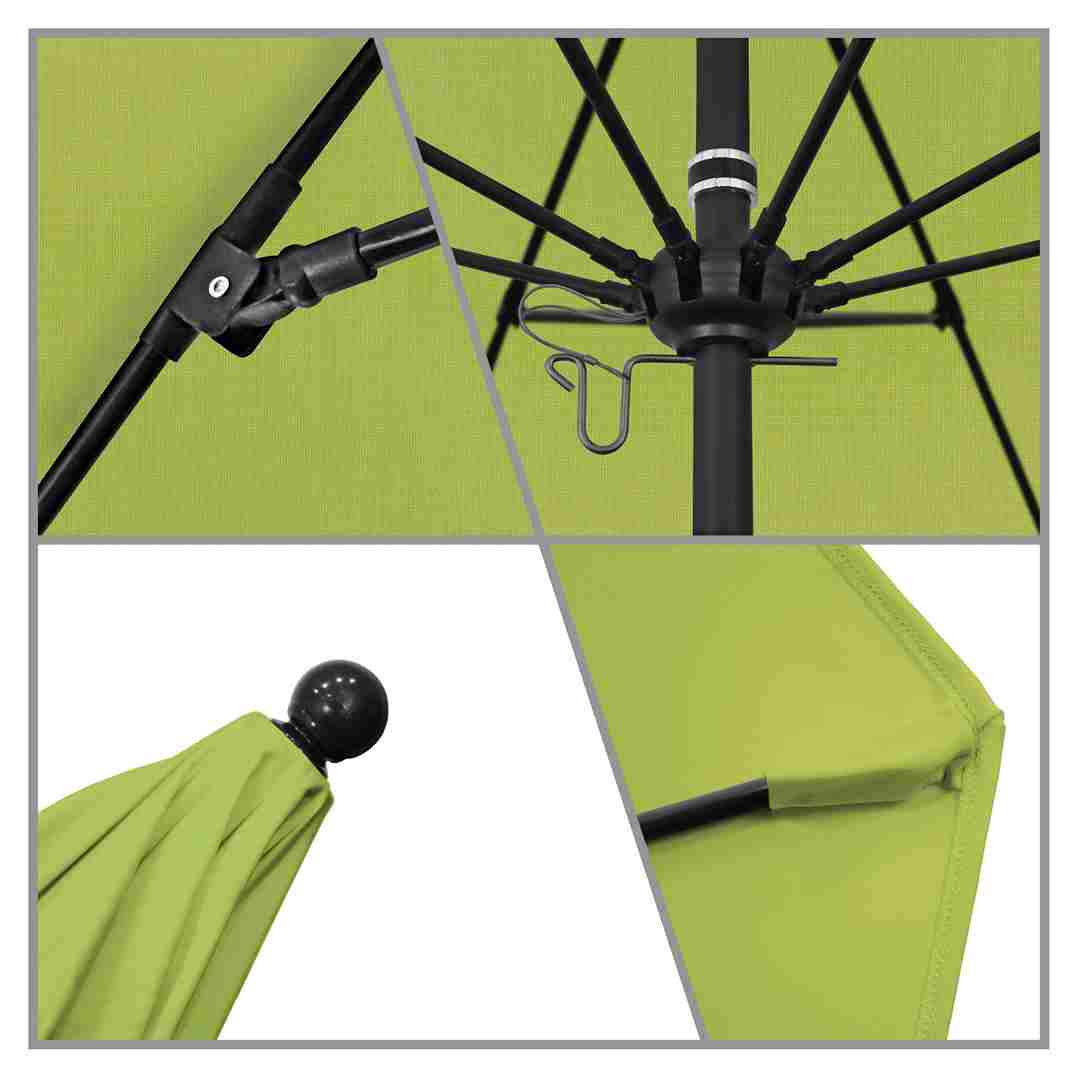 California Umbrellas Macaw 9' Patio Umbrella Black Pole, Sunbrella Canopy CAL-ALTO908302-5429