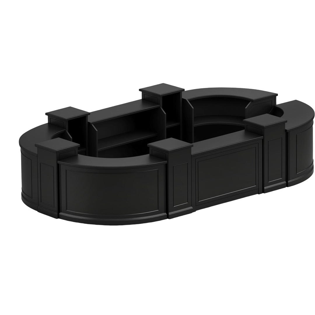 Chivari 50' Black Portable Folding Bar - 11 Piece Set Single Panel Front - Long Island BAR-CFG-BLK-A4-KT