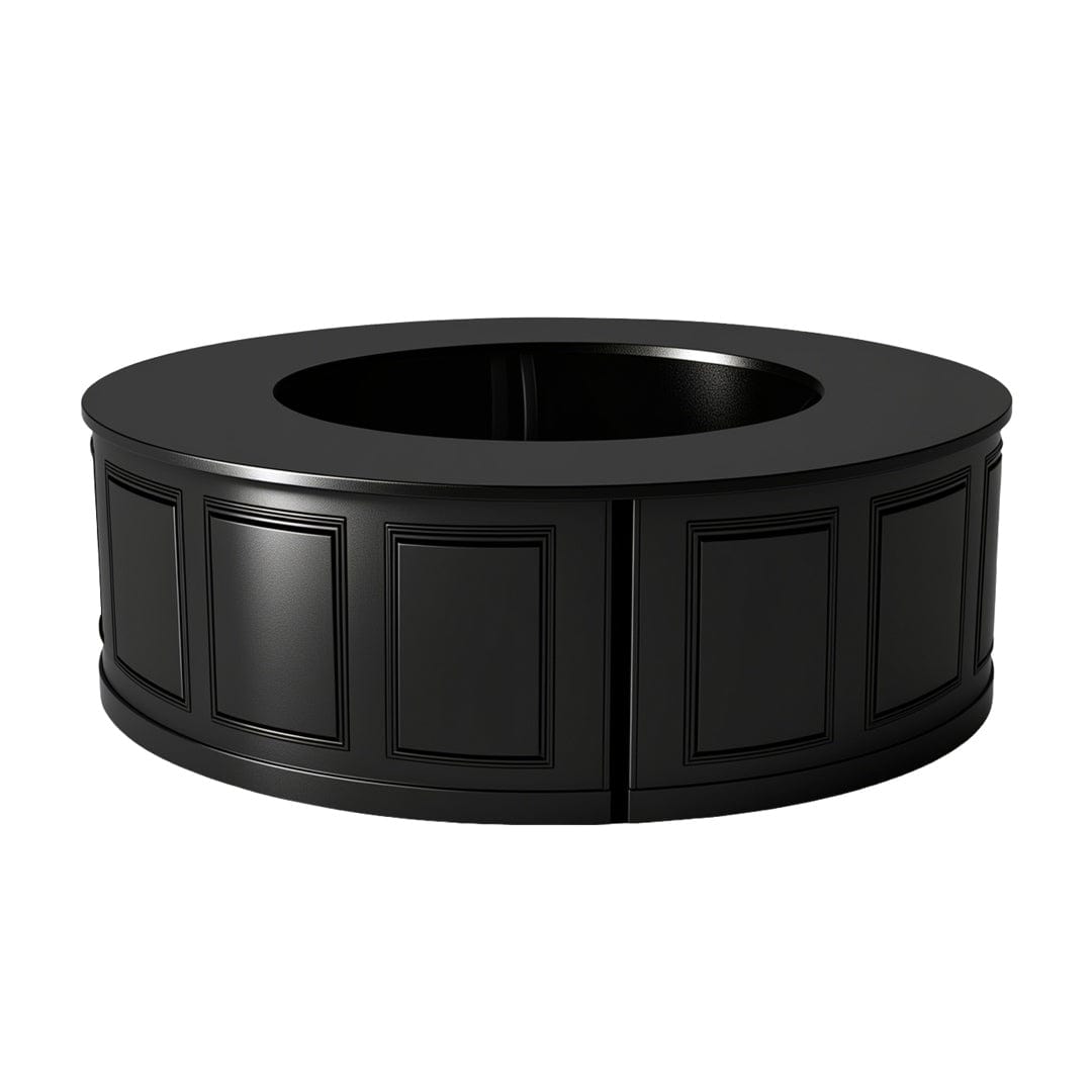 Chivari 28' Black Portable Folding Bar - 4 Piece Set Three Panel Front - Manhattan BAR-CFG-BLK-B2-KT