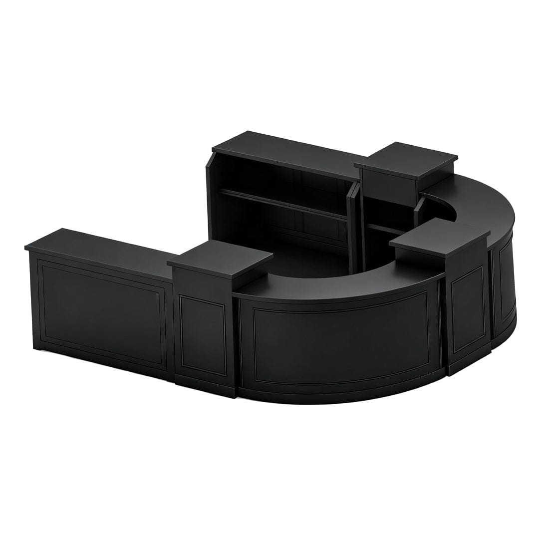 Chivari 32' Black Portable Folding Bar - 7 Piece Set Single Panel Front - Martini BAR-CFG-BLK-C4-KT