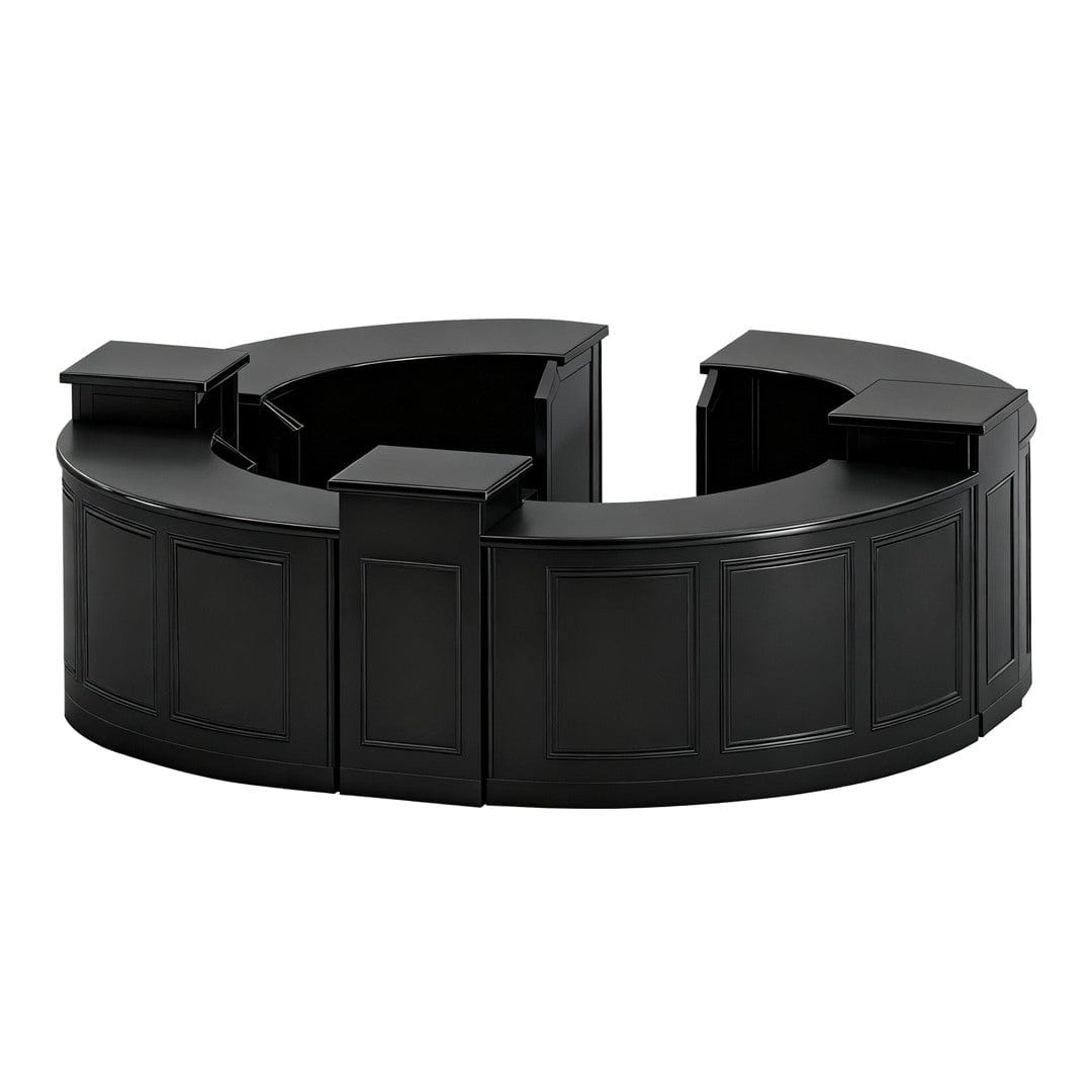 Chivari 34' Black Portable Folding Bar - 7 Piece Set Three Panel Front - Margarita BAR-CFG-BLK-D2-KT