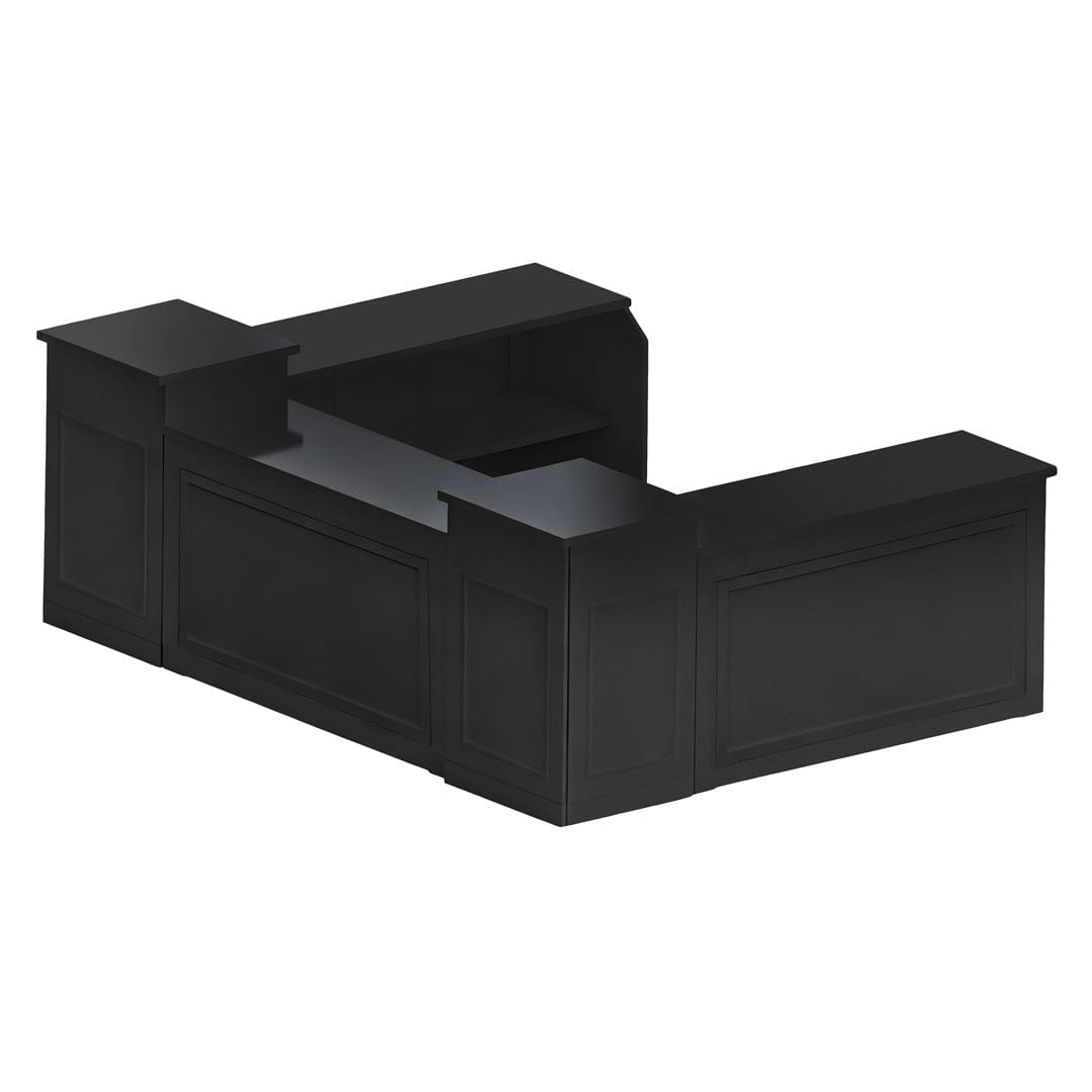 Chivari 22' Black Portable Folding Bar - 5 Piece Set Reversible Panel Front - Spritz BAR-CFG-BLK-E2-KT