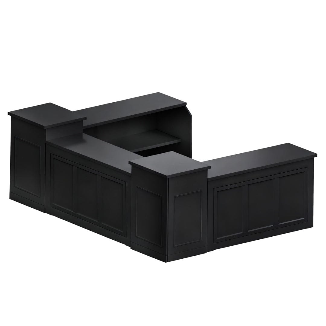 Chivari 22' Black Portable Folding Bar - 5 Piece Set Reversible Panel Front - Spritz BAR-CFG-BLK-E2-KT