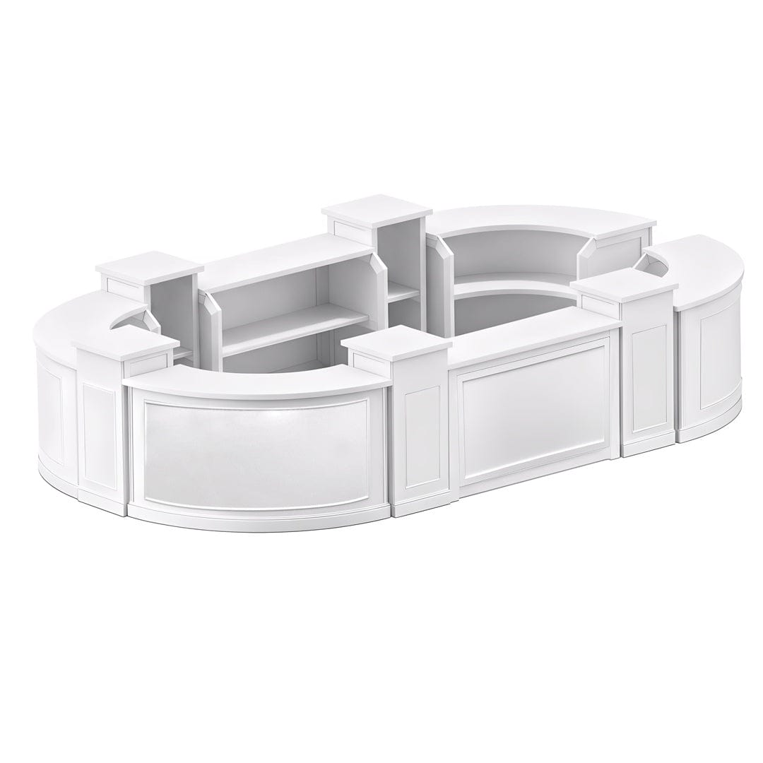 Chivari 50' White Portable Folding Bar - 11 Piece Set Single Panel Front - Long Island BAR-CFG-WHT-A3-KT