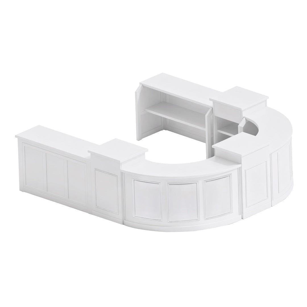 Chivari 32' White Portable Folding Bar - 7 Piece Set Three Panel Front - Martini BAR-CFG-WHT-C1-KT