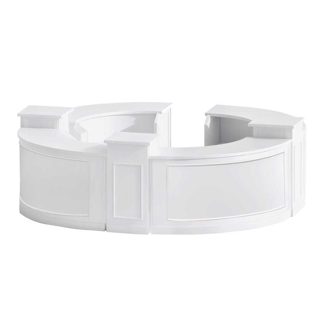 Chivari 34' White Portable Folding Bar - 7 Piece Set Single Panel Front - Margarita BAR-CFG-WHT-D3-KT