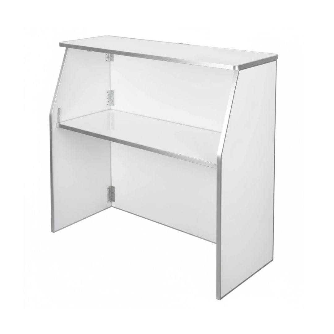 Chivari White 42" Tall x 48" Long Portable Folding Bar Laminate Surface PVC Edge BAR-FOLD-48-WHITE-AX-T