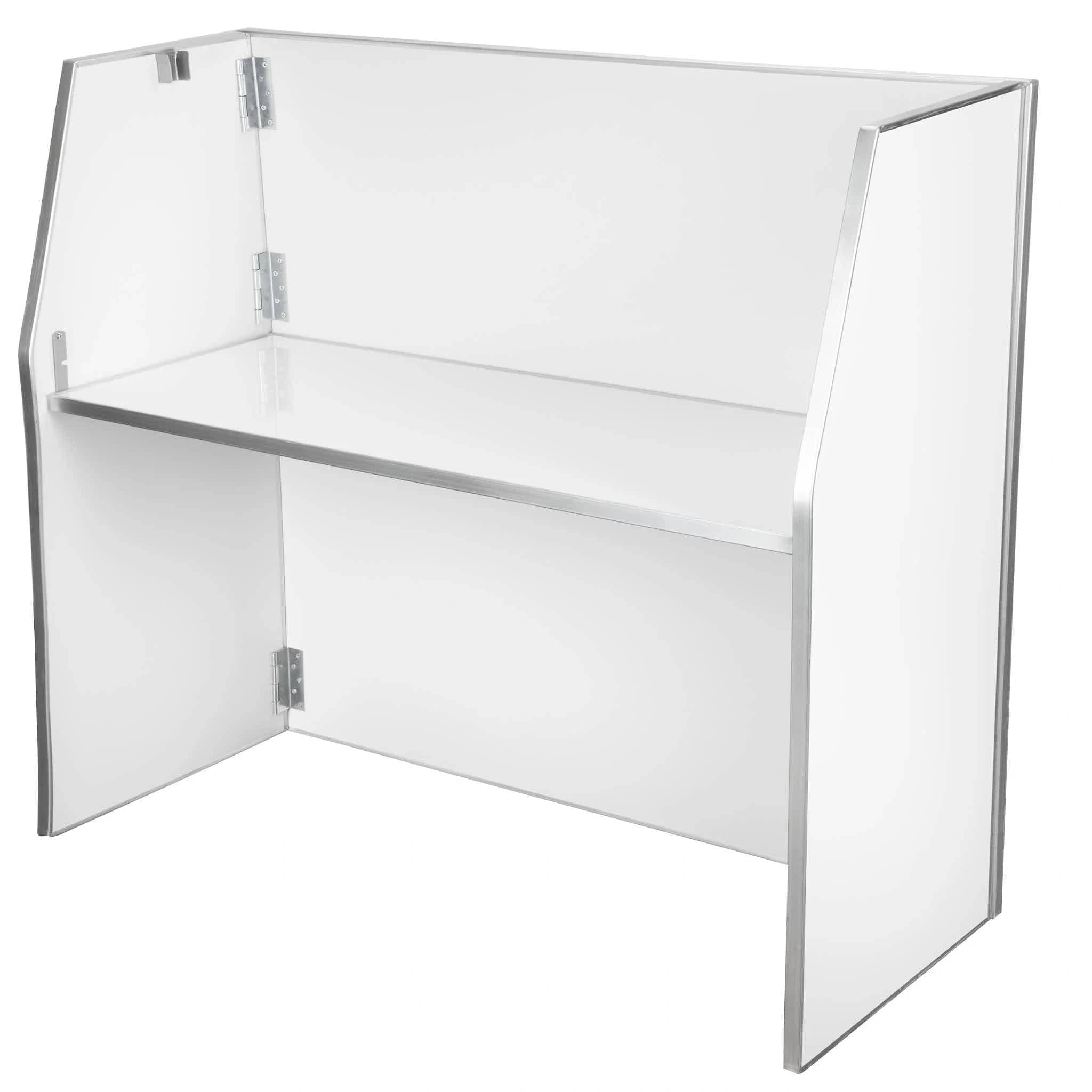 Chivari White 42" Tall x 48" Long Portable Folding Bar Laminate Surface PVC Edge BAR-FOLD-48-WHITE-AX-T