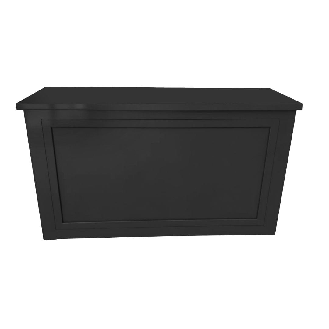 Chivari 6' Black Portable Folding Bar with HPL Reversible Front, Top & Shelf BAR-FOLD-72KIT-BLK-AX-T