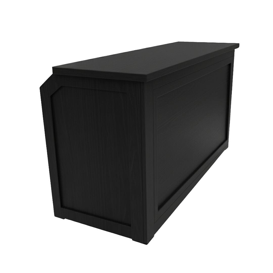 Chivari 6' Black Portable Folding Bar with HPL Reversible Front, Top & Shelf BAR-FOLD-72KIT-BLK-AX-T