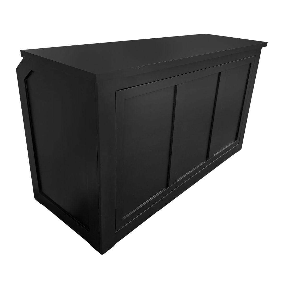 Chivari 6' Black Portable Folding Bar with HPL Reversible Front, Top & Shelf BAR-FOLD-72KIT-BLK-AX-T