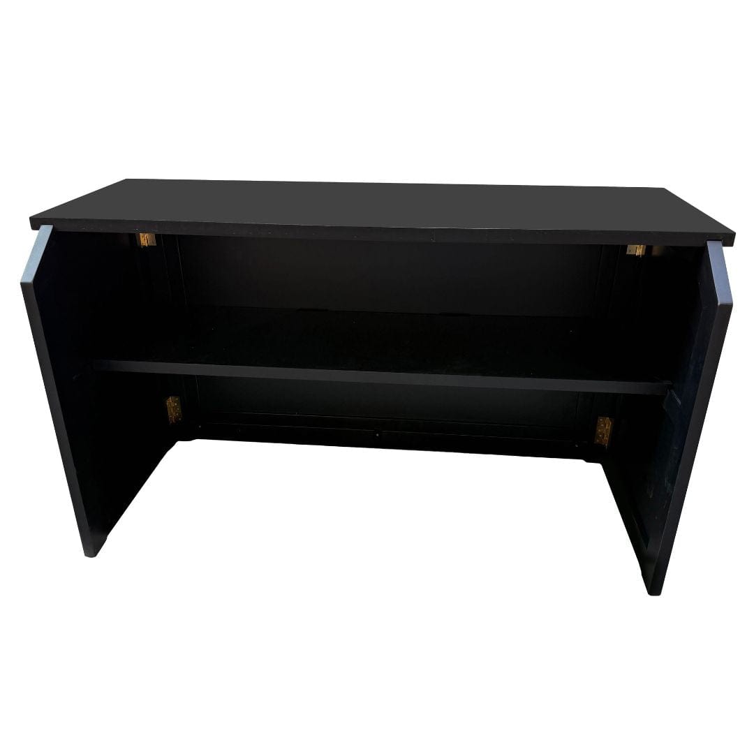 Chivari 6' Black Portable Folding Bar with HPL Reversible Front, Top & Shelf BAR-FOLD-72KIT-BLK-AX-T