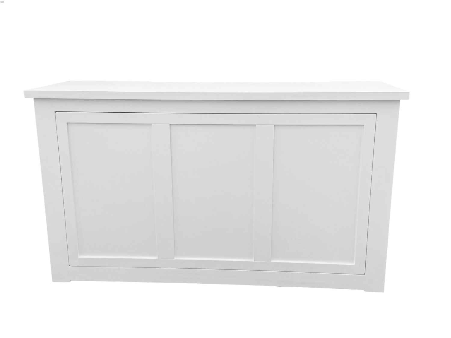 Chivari 6' White Portable Folding Bar with HPL Reversible Front, Top & Shelf BAR-FOLD-72KIT-WHT-AX-T